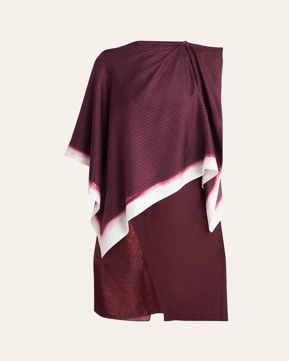 Mixed-Print Mouline Twill Dress